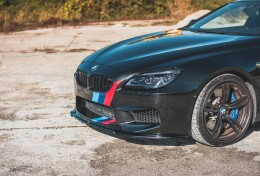 Cup Spoilerlippe Front Ansatz V.2 für BMW M6 F06 Gran Coupe schwarz Hochglanz