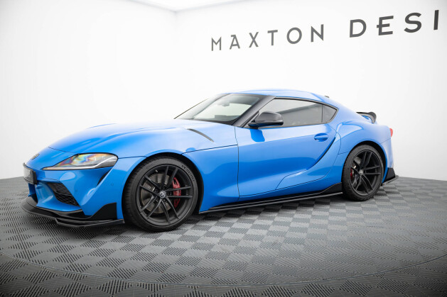 Seitenschweller Ansatz Cup Leisten V.1 passend für Toyota Supra Mk5 schwarz Hochglanz
