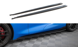 Seitenschweller Ansatz Cup Leisten für V.1 für Toyota Supra Mk5 schwarz Hochglanz