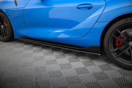 Seitenschweller Ansatz Cup Leisten für V.1 für Toyota Supra Mk5 schwarz Hochglanz