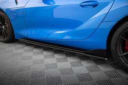 Seitenschweller Ansatz Cup Leisten V.2 passend für Toyota Supra Mk5 schwarz Hochglanz