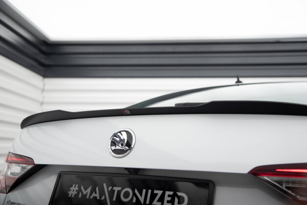 Heck Spoiler Aufsatz Abrisskante V.2 passend für Skoda Superb Liftback Mk3 / Mk3 Facelift schwarz Hochglanz