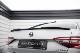 Heck Spoiler Aufsatz Abrisskante V.2 für Skoda Superb Liftback Mk3 / Mk3 FL schwarz Hochglanz