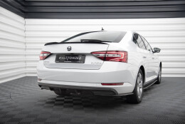 Heck Spoiler Aufsatz Abrisskante V.2 passend für Skoda Superb Liftback Mk3 / Mk3 Facelift schwarz Hochglanz