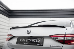 Heck Spoiler Aufsatz Abrisskante V.2 passend für Skoda Superb Liftback Mk3 / Mk3 Facelift schwarz Hochglanz