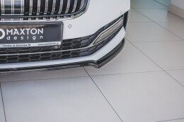 Cup Spoilerlippe Front Ansatz V.1 passend für Skoda Superb Liftback / Combi Mk3 Facelift schwarz Hochglanz