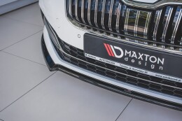 Cup Spoilerlippe Front Ansatz V.1 passend für Skoda Superb Liftback / Combi Mk3 Facelift schwarz Hochglanz