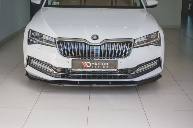 Cup Spoilerlippe Front Ansatz V.2 passend für Skoda Superb Liftback / Combi Mk3 Facelift schwarz Hochglanz