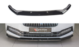 Cup Spoilerlippe Front Ansatz V.2 passend für Skoda Superb Liftback / Combi Mk3 Facelift schwarz Hochglanz