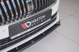 Cup Spoilerlippe Front Ansatz V.2 passend für Skoda Superb Liftback / Combi Mk3 Facelift schwarz Hochglanz