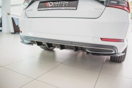 Heck Ansatz Diffusor passend für Skoda Superb Liftback / Combi Mk3 FL schwarz Hochglanz