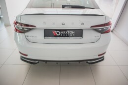 Heck Ansatz Flaps Diffusor passend für Skoda Superb Liftback / Combi Mk3 Facelift schwarz Hochglanz