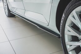 Seitenschweller Ansatz Cup Leisten passend für Skoda Superb Liftback / Combi Mk3 Facelift schwarz Hochglanz