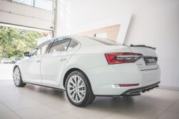 Seitenschweller Ansatz Cup Leisten passend für Skoda Superb Liftback / Combi Mk3 Facelift schwarz Hochglanz