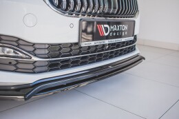 Cup Spoilerlippe Front Ansatz V.3 passend für Skoda Superb Liftback / Combi Mk3 Facelift schwarz Hochglanz
