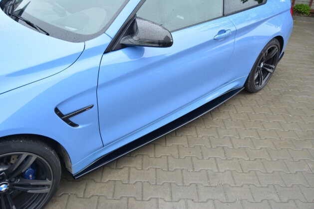 Seitenschweller Ansatz Cup Leisten V.1 passend für BMW M4 F82 schwarz Hochglanz