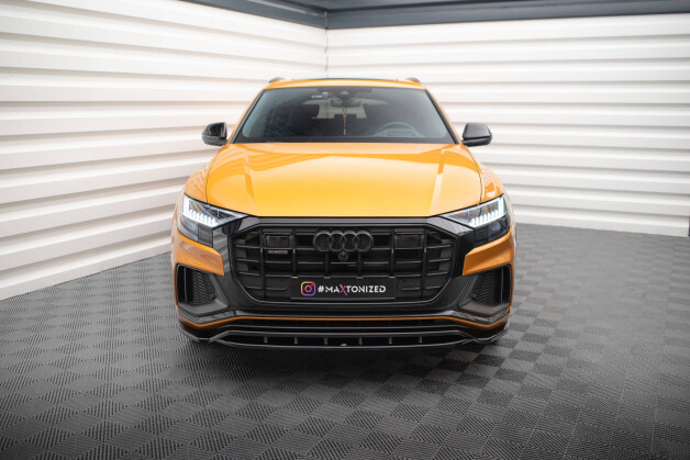 Street+ Spoilerlippe Front Ansatz V.1 passend für Audi Q8 S-line / SQ8 Mk1 schwarz Hochglanz
