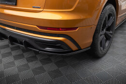 Heck Ansatz Flaps Diffusor passend für Audi Q8 S-line Mk1 schwarz Hochglanz