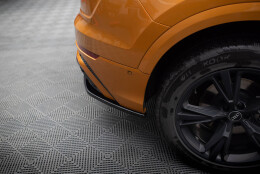 Heck Ansatz Flaps Diffusor passend für Audi Q8 S-line Mk1 schwarz Hochglanz