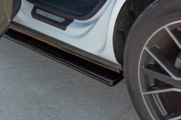 Seitenschweller Ansatz Cup Leisten für Audi Q8 S-line schwarz Hochglanz