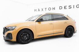 Seitenschweller Ansatz Cup Leisten V.1 passend für Audi Q8 Mk1 Facelift schwarz Hochglanz