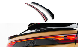 Unterer Heck Spoiler Aufsatz Abrisskante passend für Audi Q8 Mk1 Facelift schwarz Hochglanz