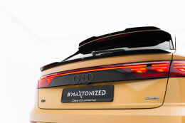 Unterer Heck Spoiler Aufsatz Abrisskante passend für Audi Q8 Mk1 Facelift schwarz Hochglanz