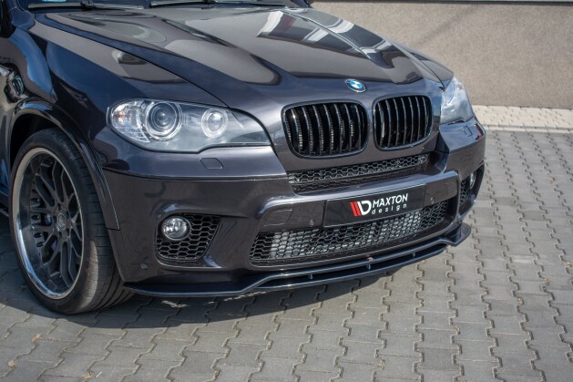 Cup Spoilerlippe Front Ansatz für BMW X5 E70 Facelift M Paket schwarz Hochglanz