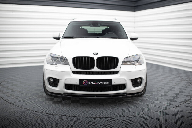 Cup Spoilerlippe Front Ansatz passend für BMW X5 E70 Facelift M Paket schwarz Hochglanz