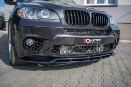 Cup Spoilerlippe Front Ansatz für BMW X5 E70 Facelift M Paket schwarz Hochglanz