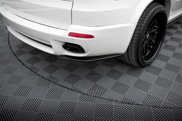 Heck Ansatz Flaps Diffusor passend für BMW X5 E70 Facelift M Paket schwarz Hochglanz