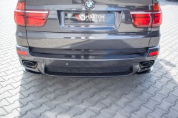 Heck Ansatz Flaps Diffusor für BMW X5 E70 Facelift M Paket schwarz Hochglanz