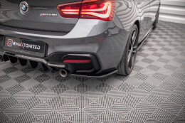 Heck Ansatz Flaps Diffusor für BMW 1er F20 Facelift M-power schwarz Hochglanz