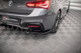 Heck Ansatz Flaps Diffusor für BMW 1er F20 FL M-power schwarz Hochglanz