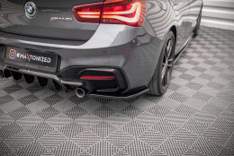 Heck Ansatz Flaps Diffusor passend für BMW 1er F20 Facelift M-power schwarz Hochglanz