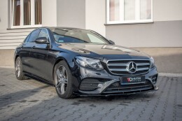 Street+ Spoilerlippe Front Ansatz passend für Mercedes E43 AMG / AMG-Line Limousine / Kombi W213 / S213 schwarz Hochglanz
