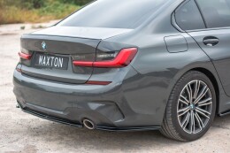 Heck Ansatz Flaps Diffusor für BMW 3er G20 M Paket schwarz Hochglanz
