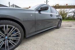 Seitenschweller Ansatz Cup Leisten passend für BMW 3er G20 M Paket schwarz Hochglanz