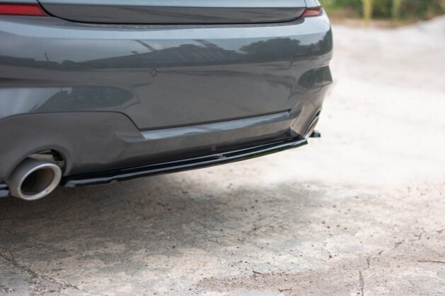 Mittlerer Cup Diffusor Heck Ansatz passend für BMW 3er G20 M Paket schwarz Hochglanz