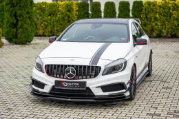 Cup Spoilerlippe Front Ansatz passend für Mercedes A45 AMG W176 schwarz Hochglanz