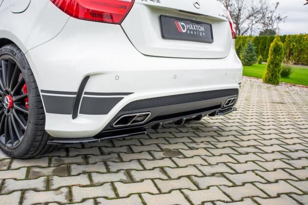 Heck Ansatz Diffusor passend für Mercedes A45 AMG W176 schwarz Hochglanz