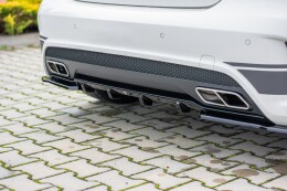 Heck Ansatz Diffusor passend für Mercedes A45 AMG W176 schwarz Hochglanz