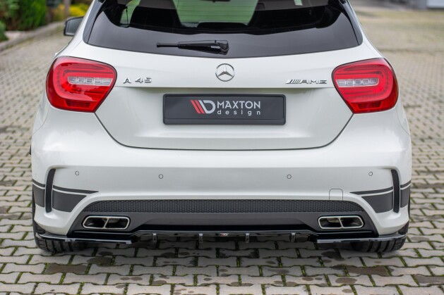 Street+ Heck Ansatz Flaps passend für Mercedes A45 AMG W176 schwarz Hochglanz