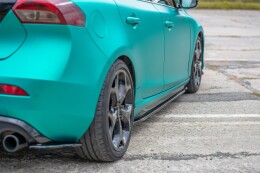 Seitenschweller Ansatz Cup Leisten passend für Volvo V40 R-design schwarz Hochglanz