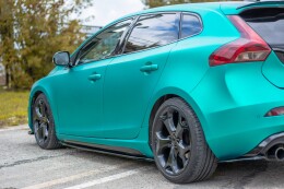 Seitenschweller Ansatz Cup Leisten passend für Volvo V40 R-design schwarz Hochglanz