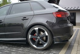 Heck Ansatz Flaps Diffusor passend für Audi RS3 8V FL Sportback schwarz Hochglanz