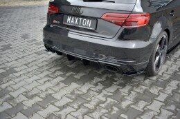 Heck Ansatz Diffusor passend für Audi RS3 8V FL Sportback schwarz Hochglanz