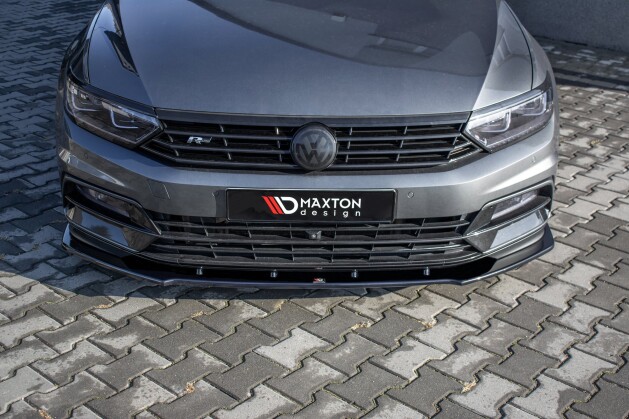 Cup Spoilerlippe Front Ansatz V.1 passend für VW Passat R-Line B8 schwarz Hochglanz