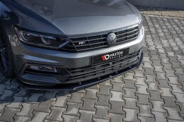 Street+ Spoilerlippe Front Ansatz V.1 passend für VW Passat R-Line B8 schwarz Hochglanz