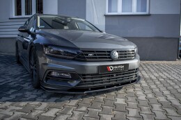 Street+ Spoilerlippe Front Ansatz V.1 passend für VW Passat R-Line B8 schwarz Hochglanz